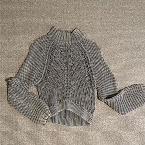 Free People Gray Chunky Cable Knit Women's Sweater